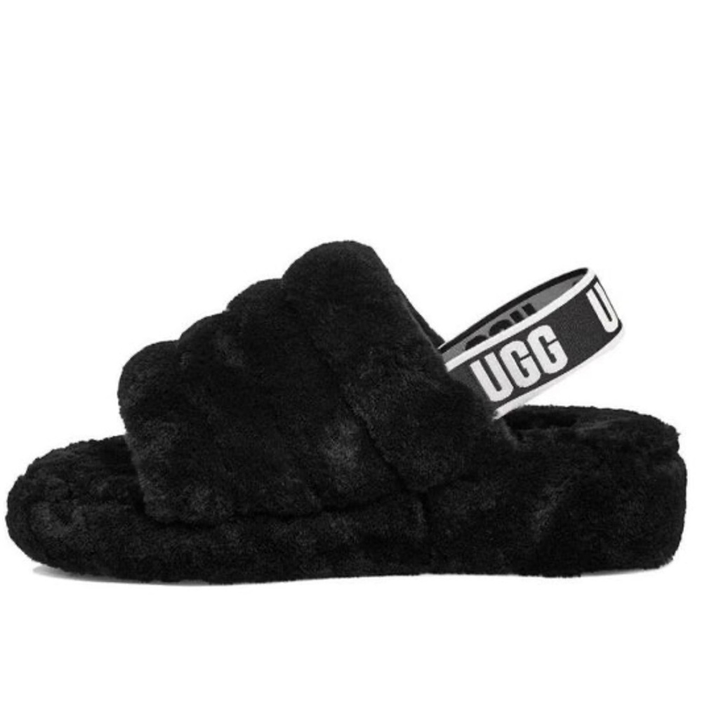 Ugg Fluff Yeah Sling Back Shearling Slippers Euc … - image 1
